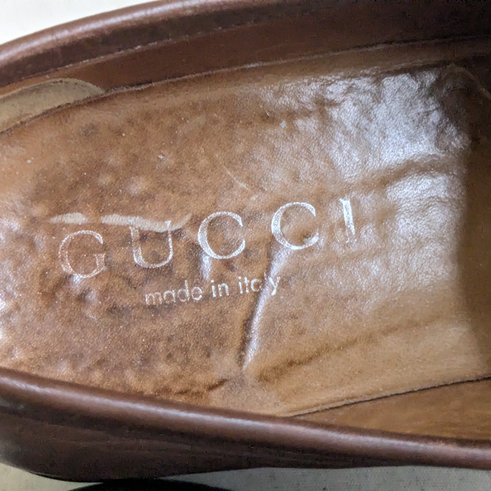 Gucci Horsebit Loafers Brown Leather Men 8 D Rubber - Picture 2 of 16
